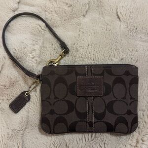 Coach Brown Signature Wristlet
